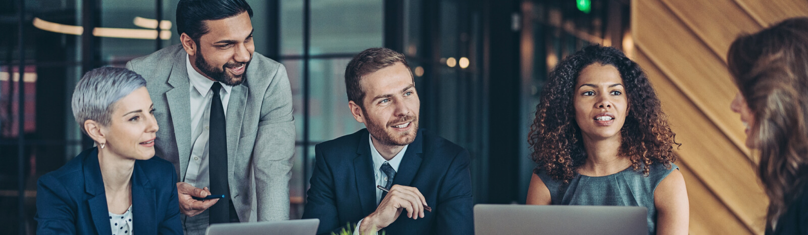 A group of business people in a meeting