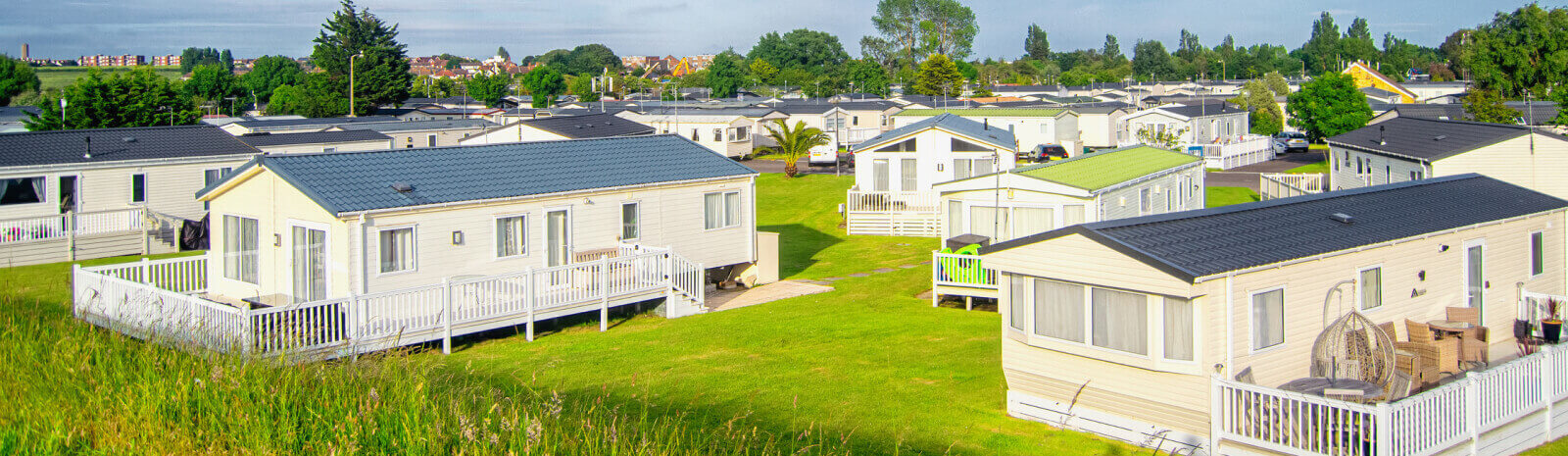 Rows of mobile homes