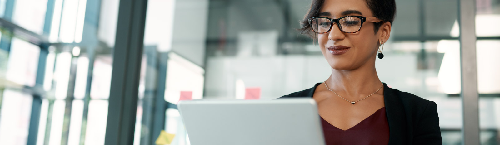 Business woman using a laptop