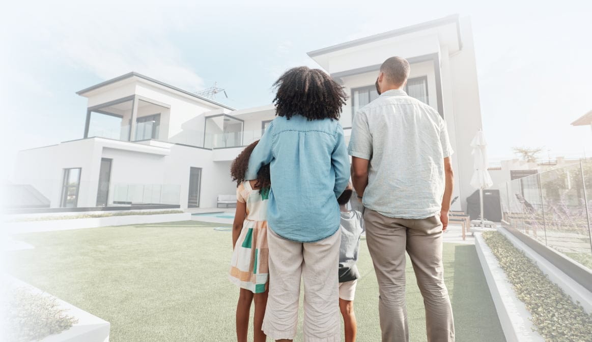 A family looking at a new house